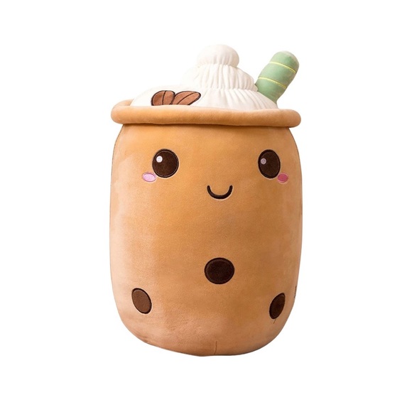 NEW Boba (Bubble) Milk Tea Plush Pillow, Squashmallow Style 9 Inch - Picture 1 of 2